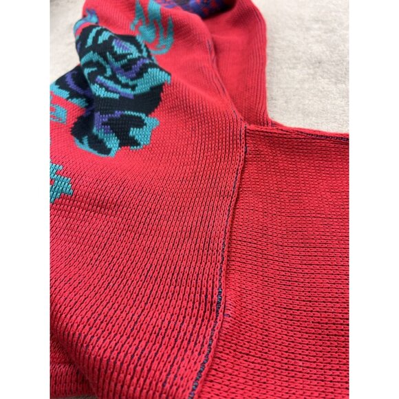 Vintage Erika womens L Floral Embroidered Knit Sweater Granny Core Boho Cottage - Picture 7 of 11